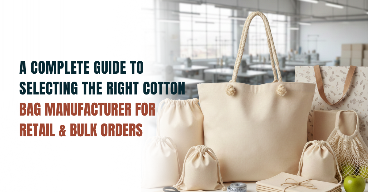 Guide to selecting the right cotton bag manufacturer in India for retail, corporate, and bulk orders with sustainable, high-quality cotton bags