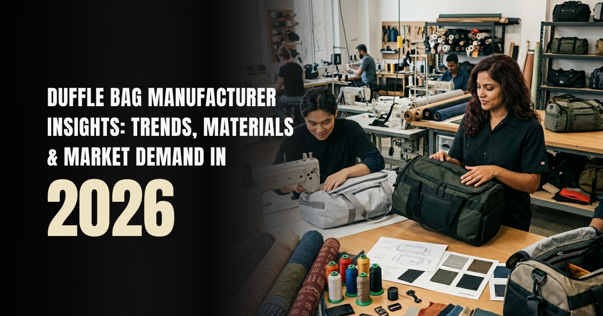 Duffle Bag Manufacturer showcasing modern travel and gym duffle bags with durable materials in 2026