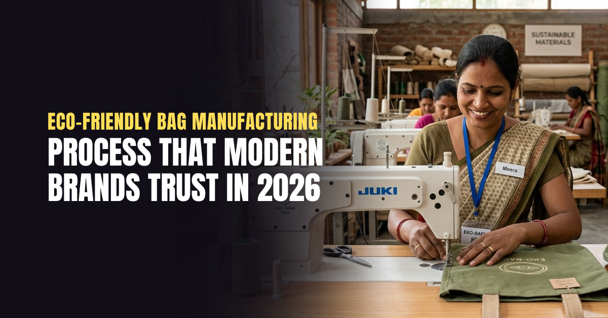 Eco-Friendly Bag Manufacturing Process using sustainable materials in modern factory 2026