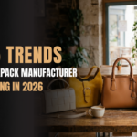 Top 5 backpack manufacturer trends in 2026 showing eco-friendly materials, smart backpacks, ergonomic design, and modular bags for modern users