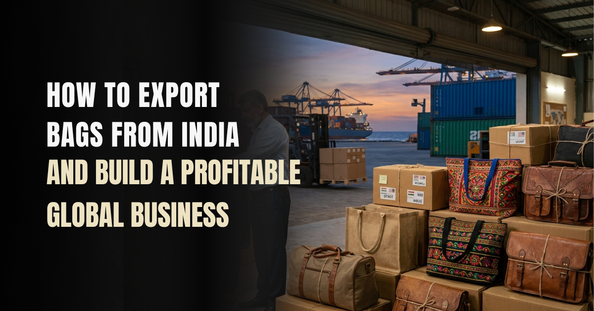How to export bags from India with global shipping, bag manufacturing, and international business growth strategy.