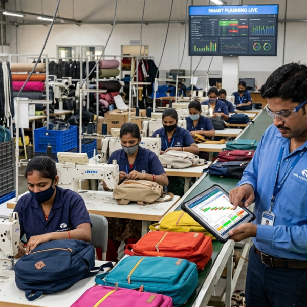 Smart production planning process in bag manufacturing for efficient scheduling and quality control